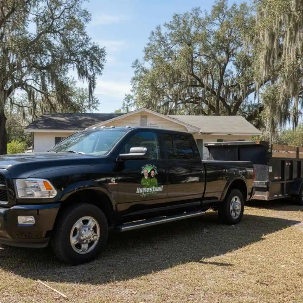  cleanout truck outside a Gainesville rental property