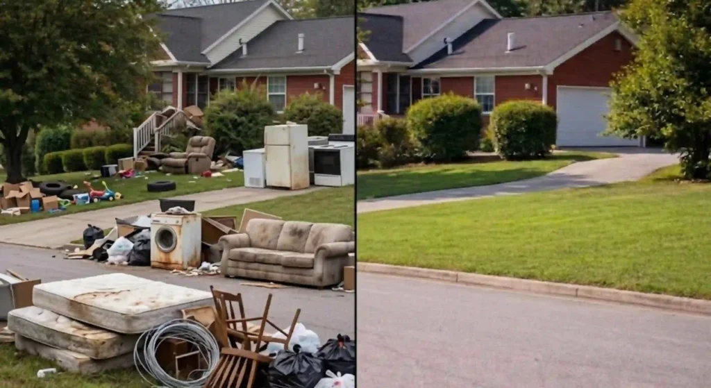 beforeafter junk removal comparison